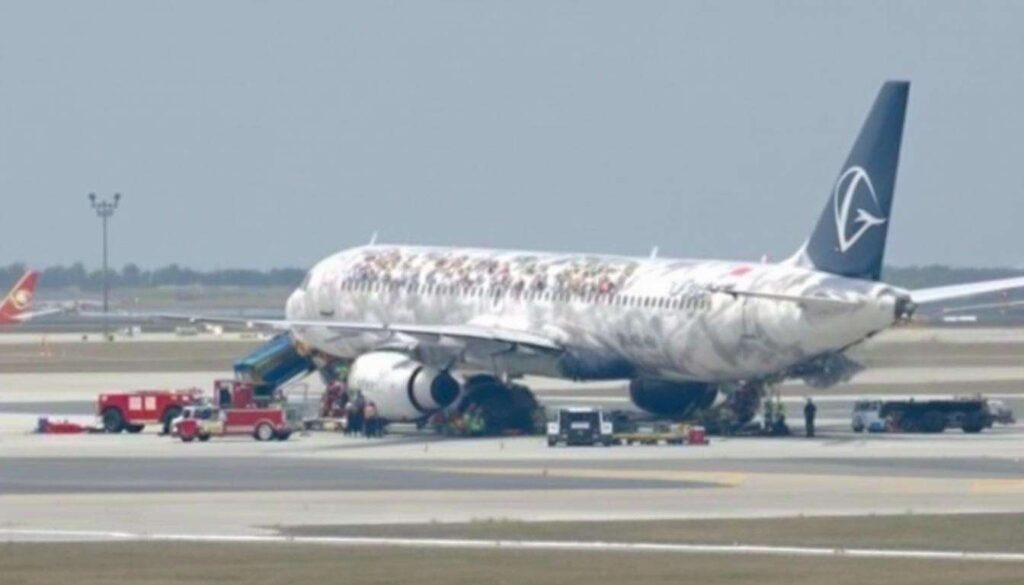Les pneus du Boeing éclatent à l’atterrissage, les passagers bloqués deux heures à l’intérieur