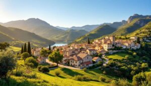 Ce petit village corse se trouve à l’entrée du parc naturel régional, dans un cadre époustouflant